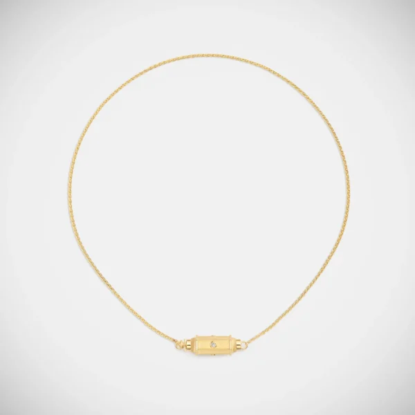 Micro coco diamonds locket necklace