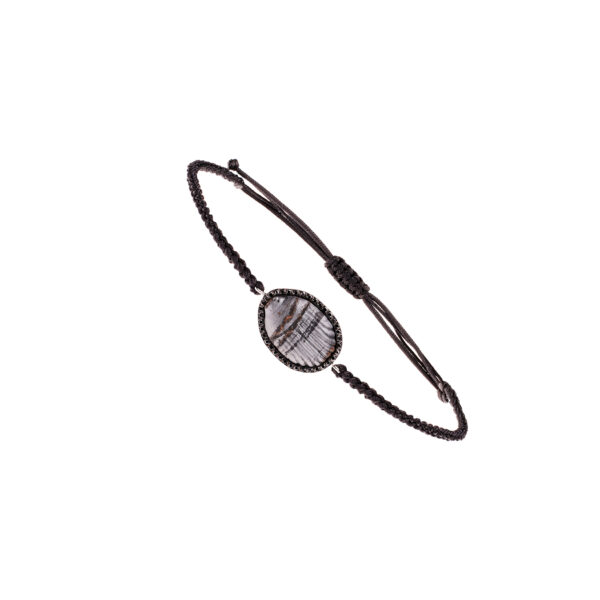Small Andrea macrame diamond men's bracelet