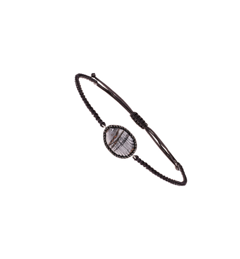 Small Andrea macrame diamond men's bracelet