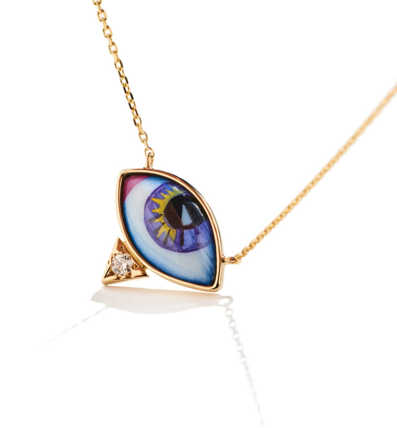 Petit Psychedelic Mauve diamond necklace - Image 4