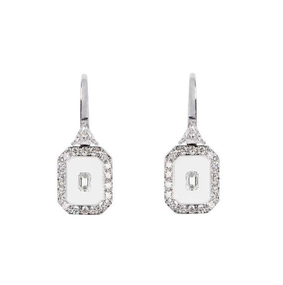 Earrings in translucent enamel