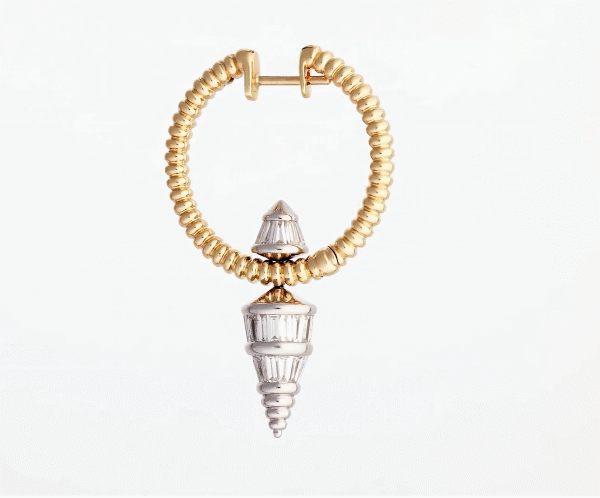 Tapered baguette cut diamonds earrings