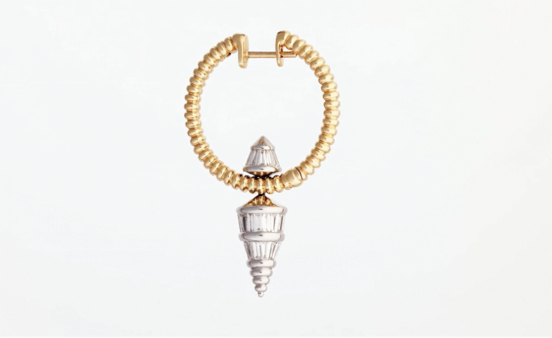 Tapered baguette cut diamonds earrings