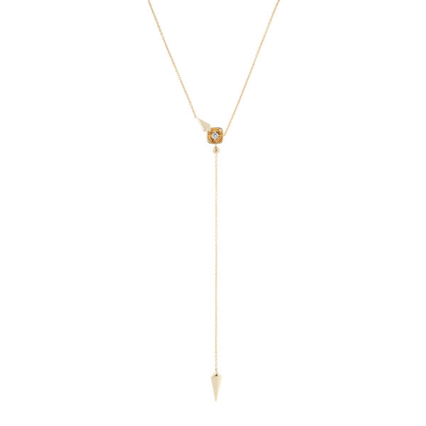 Look long yellow gold necklace