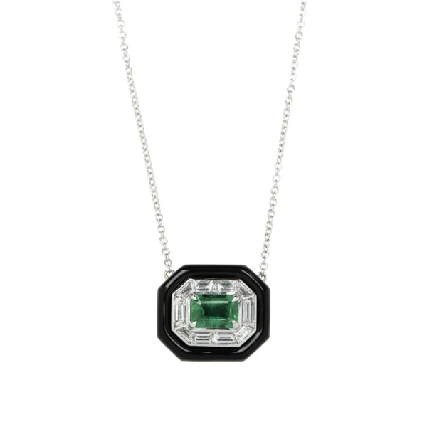 Enamel & Emerald necklace
