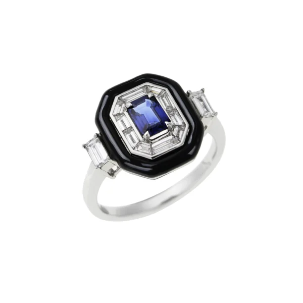 Enamel and Sapphire ring
