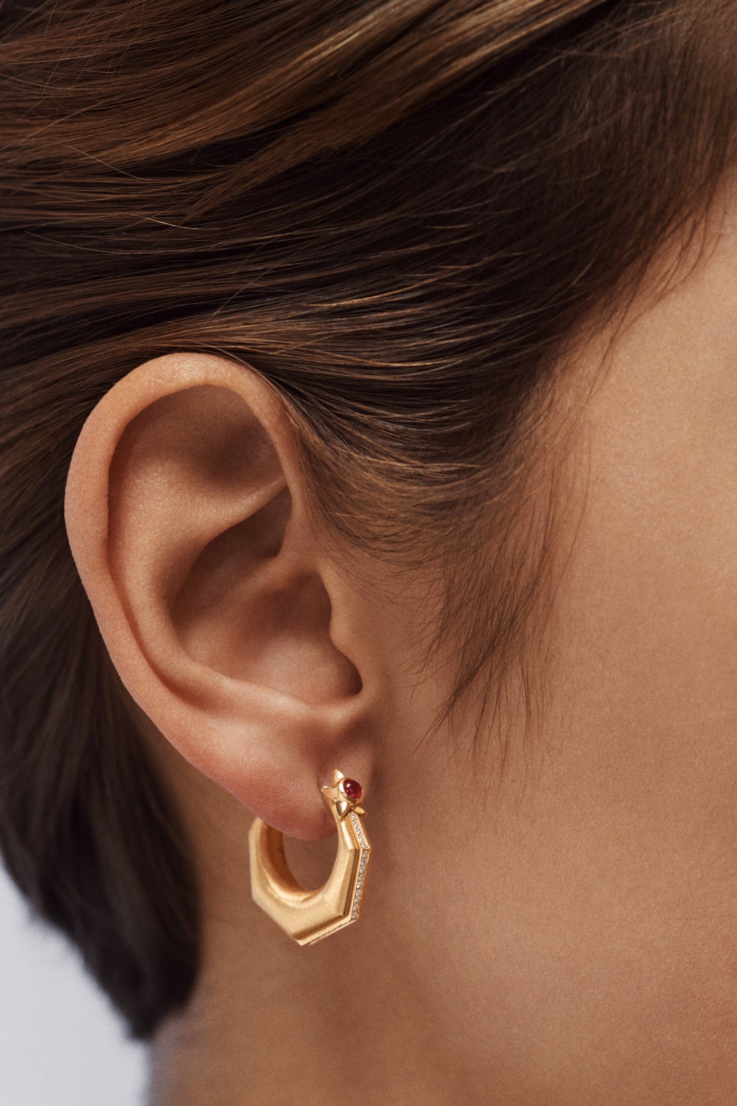 Baba Medium Ruby Earring - Image 2